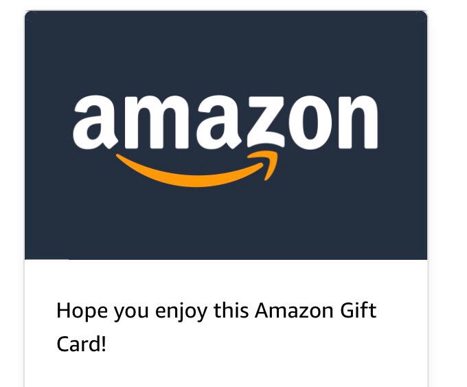 Amazon Gift Card with the message 'Hope you enjoy this Amazon Gift Card!'