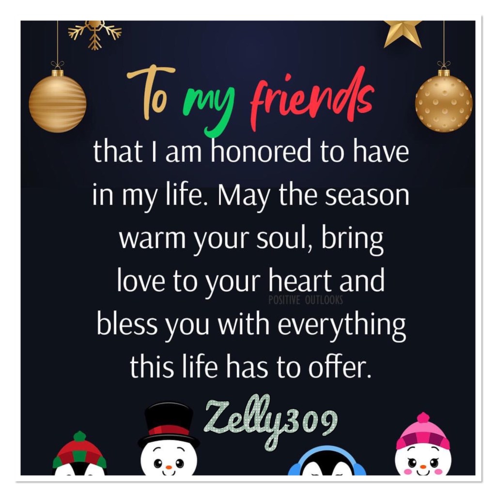 A festive greeting card with a heartfelt message for friends, decorated with snowmen and ornaments, conveying warmth and love during the holiday season.