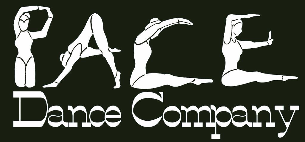 Logo of the PACE Dance Company featuring stylized silhouettes of dancers in various poses.